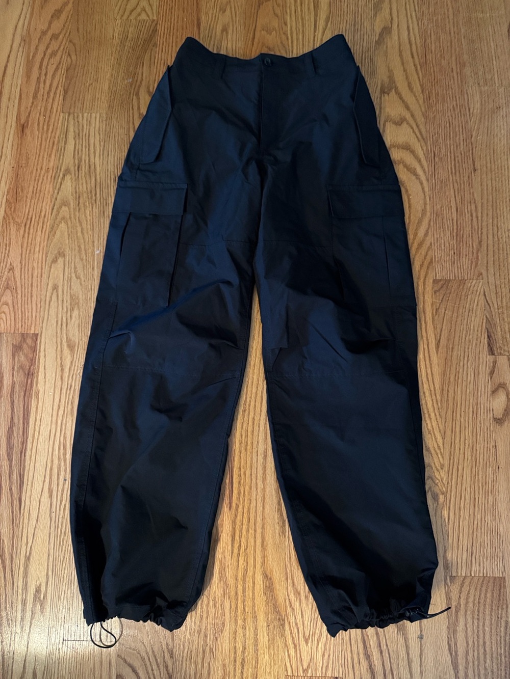 Love Tree Black Cargo Ankle Pants with Drawstring Hems
